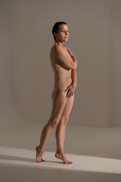 Free photo portrait of naked elderly person