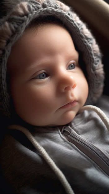 Free photo portrait of newborn baby sleeping peacefully