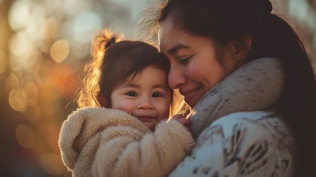 Portrait of non-traditional family with single mother