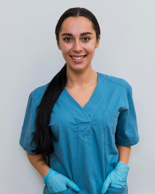 Portrait of nurse smiling at work