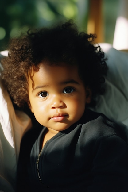 Бесплатное фото Портрет очаровательного новорожденного ребенка