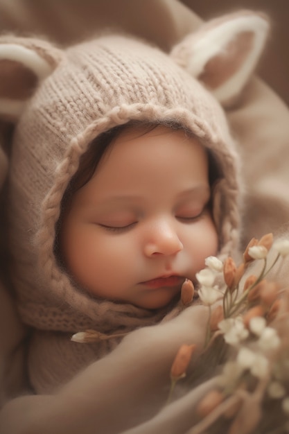無料写真 愛らしい新生児の肖像画