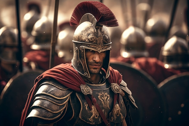 Бесплатное фото Портрет воина древней римской империи