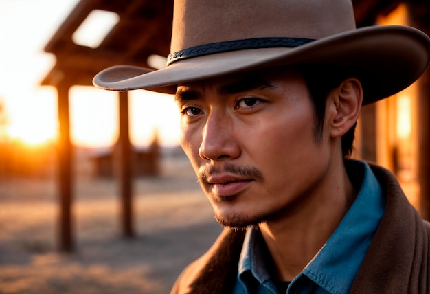 無料写真 portrait of cowboy with out of focus background