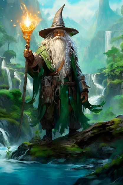 무료 사진 portrait of fantasy wizard character