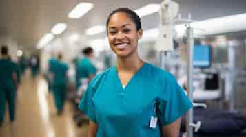Бесплатное фото Портрет работающей медсестры