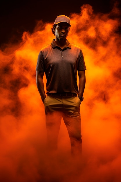 Бесплатное фото Портрет игрока в гольф