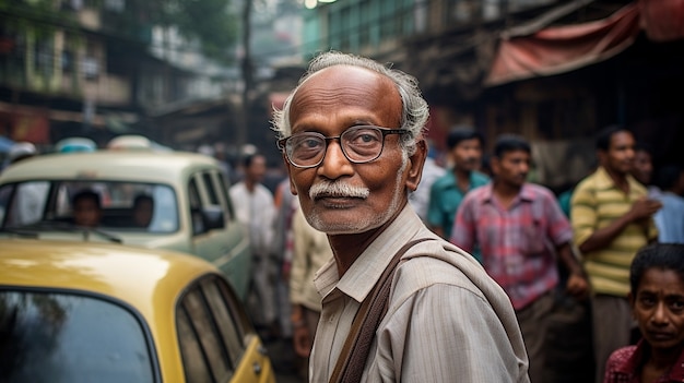 Бесплатное фото Портрет индийского мужчины на улице