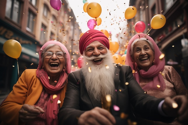 무료 사진 바이사키 축제를 축하 하는 인도인 들 의 초상화