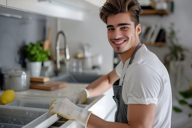 無料写真 家事 や 家 の 掃除 に 携わっ て いる 男 の 肖像