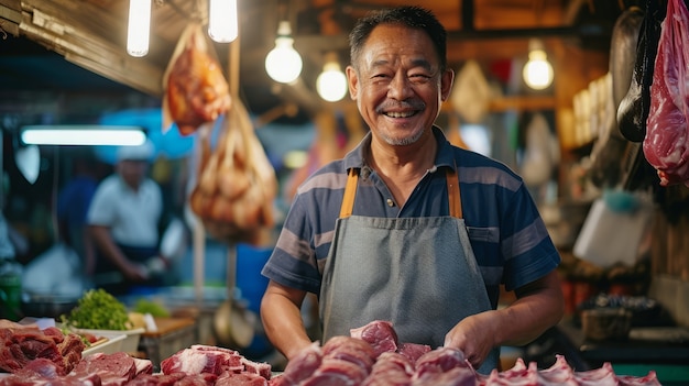 무료 사진 도살사 로 일 하는 남자 의 초상화