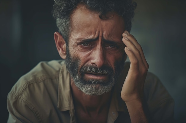 Бесплатное фото Портрет грустного человека