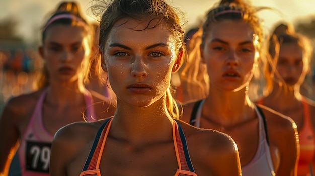 Бесплатное фото portrait of women competing in the olympic games