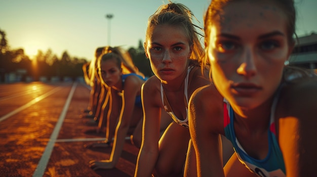 무료 사진 portrait of women competing in the olympic games