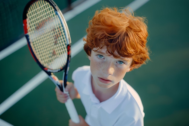 Бесплатное фото Портрет молодого человека, играющего в профессиональный теннис