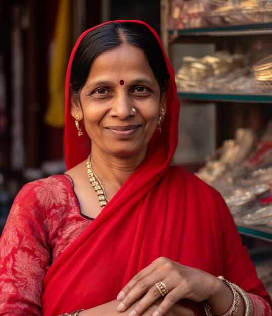Портрет старой индийской женщины