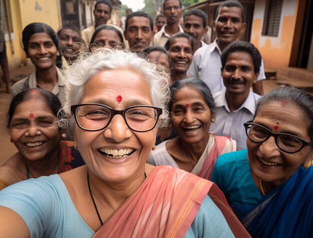 Portrait of old indian women