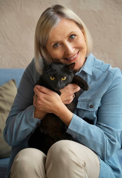 Portrait of older person with their dog