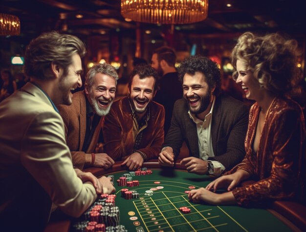 カジノでギャンブルをしている人々の肖像画