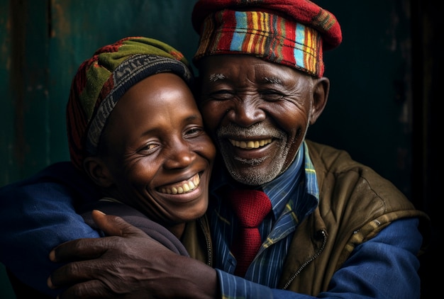 Portrait of people hugging each other in honor of hugging day celebration