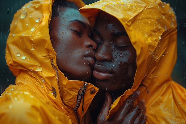 Free photo portrait of people wearing yellow