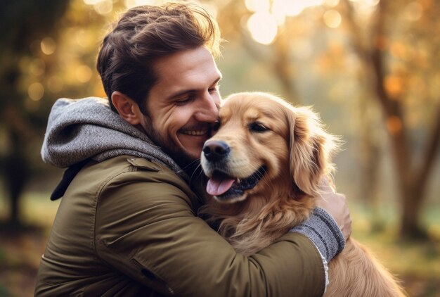 Portrait of person caring for their pet