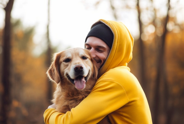Free photo portrait of person caring for their pet