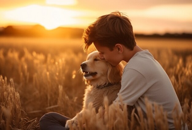 Portrait of person caring for their pet