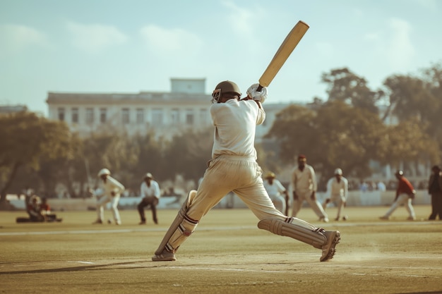 Portrait of person playing cricket sport