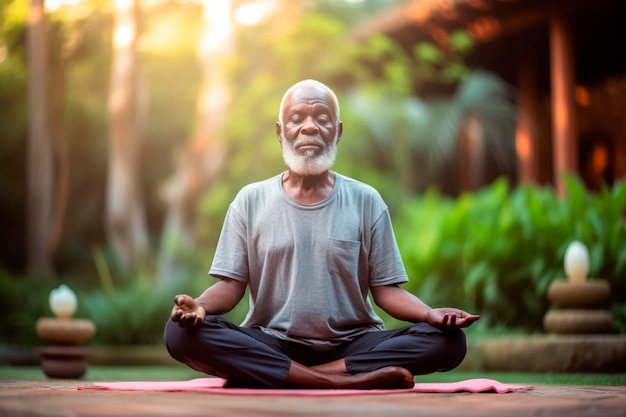 Foto gratuita ritratto di una persona che pratica lo yoga all'aperto in natura