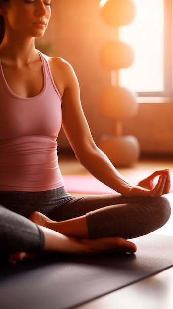 Portrait of person practicing yoga