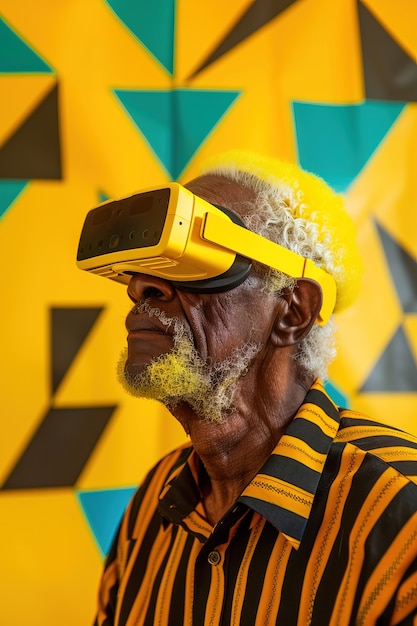 Free photo portrait of person wearing yellow