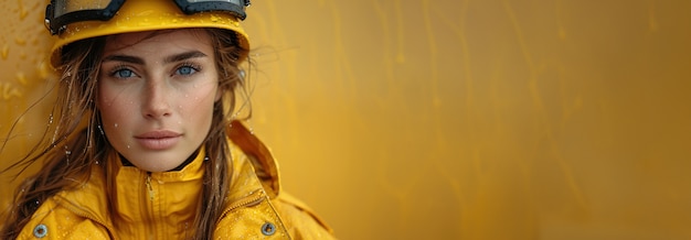 Free photo portrait of person wearing yellow