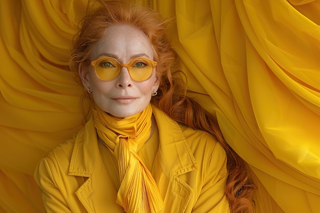 Free photo portrait of person wearing yellow