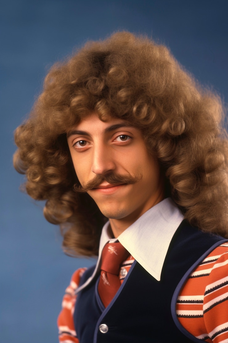 Free Photo portrait of person with funny wig