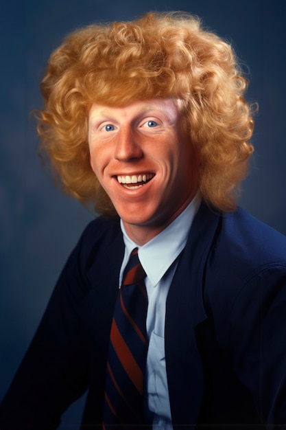 Портрет человека с смешным париком.