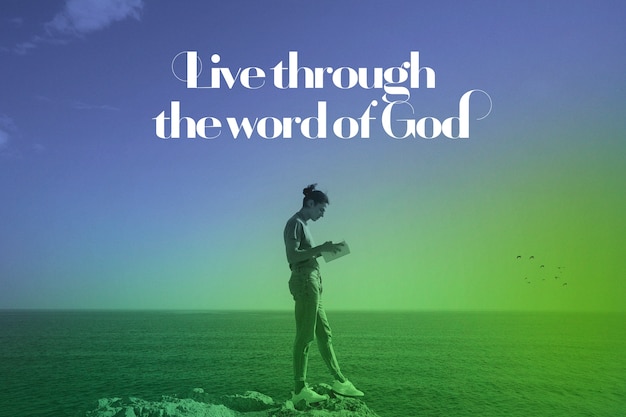 Portrait with Gradient Effect and Religious Quote – Free Stock Photo Download