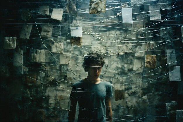 portrait of person with visual metaphor for memory