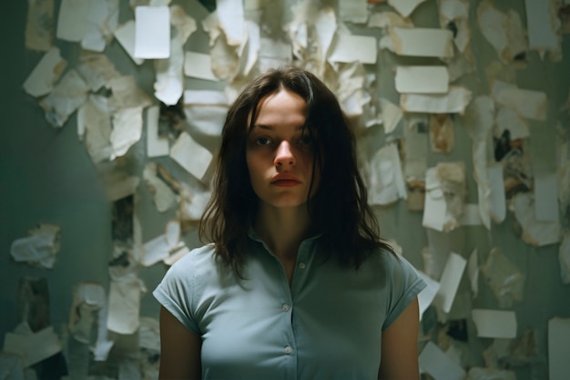 portrait of person with visual metaphor for memory