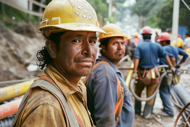 Foto gratuita ritratto di una persona che lavora nel settore delle costruzioni