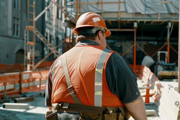 Portrait of person working in the construction field