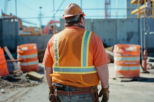 Portrait of person working in the construction field