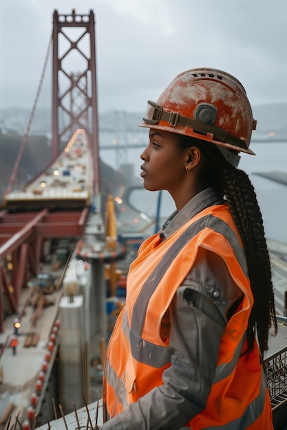 Portrait of person working in the construction industry