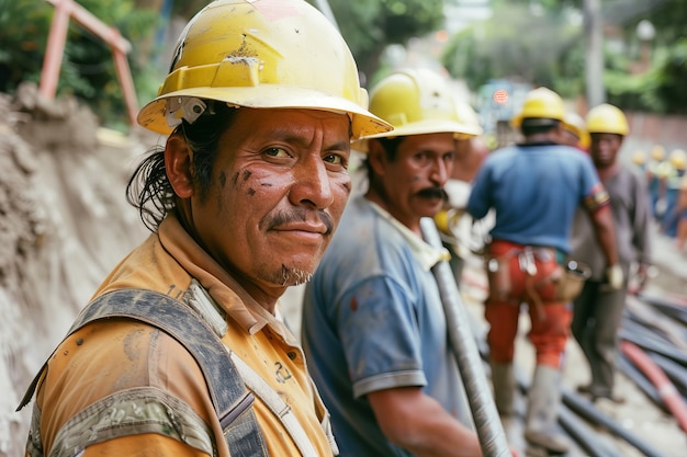 Foto gratuita ritratto di una persona che lavora nel settore delle costruzioni