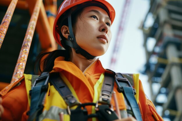 Portrait of person working in the construction industry