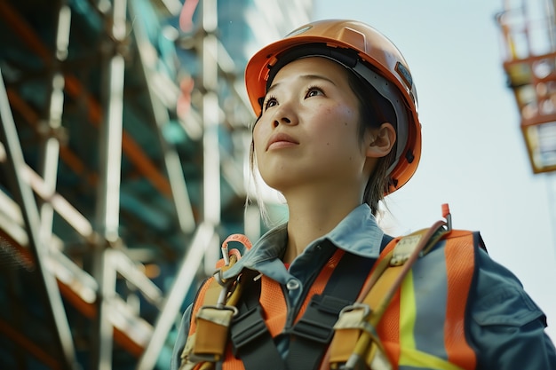 Portrait of person working in the construction industry