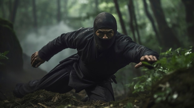 Foto gratuita ritratto fotorealistico di un guerriero ninja