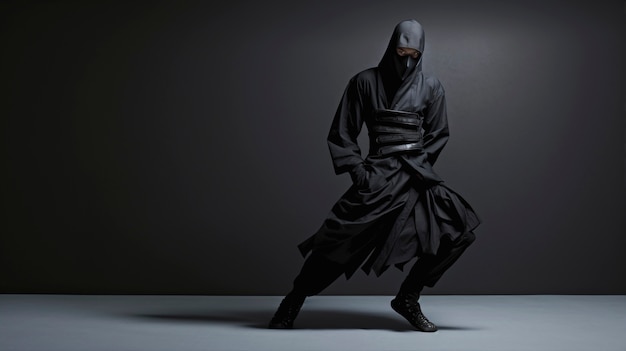 Portrait of photorealistic male ninja warrior