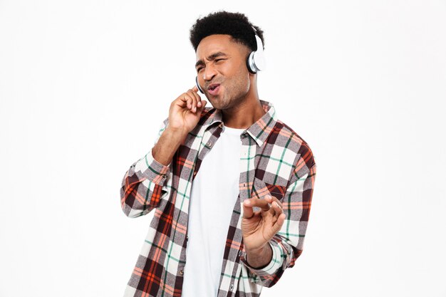 Portrait of a pleased young afro american man