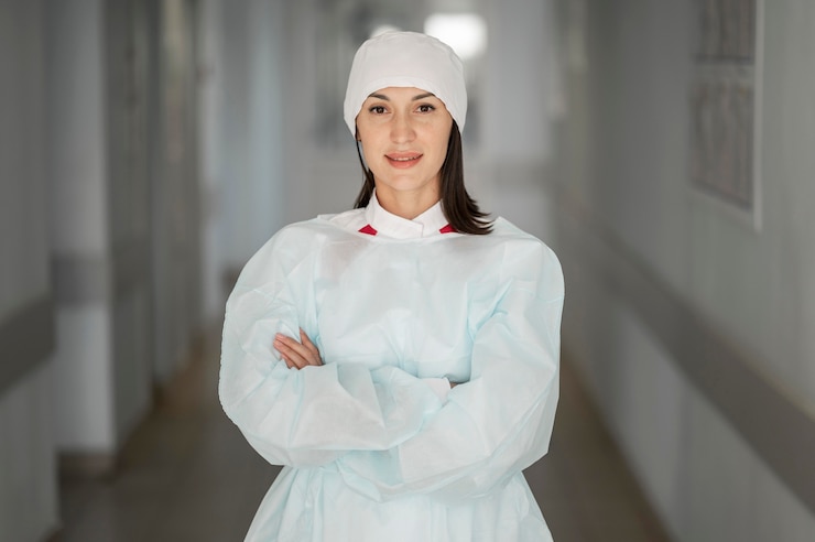 Free Photo portrait of pretty doctor at the hospital